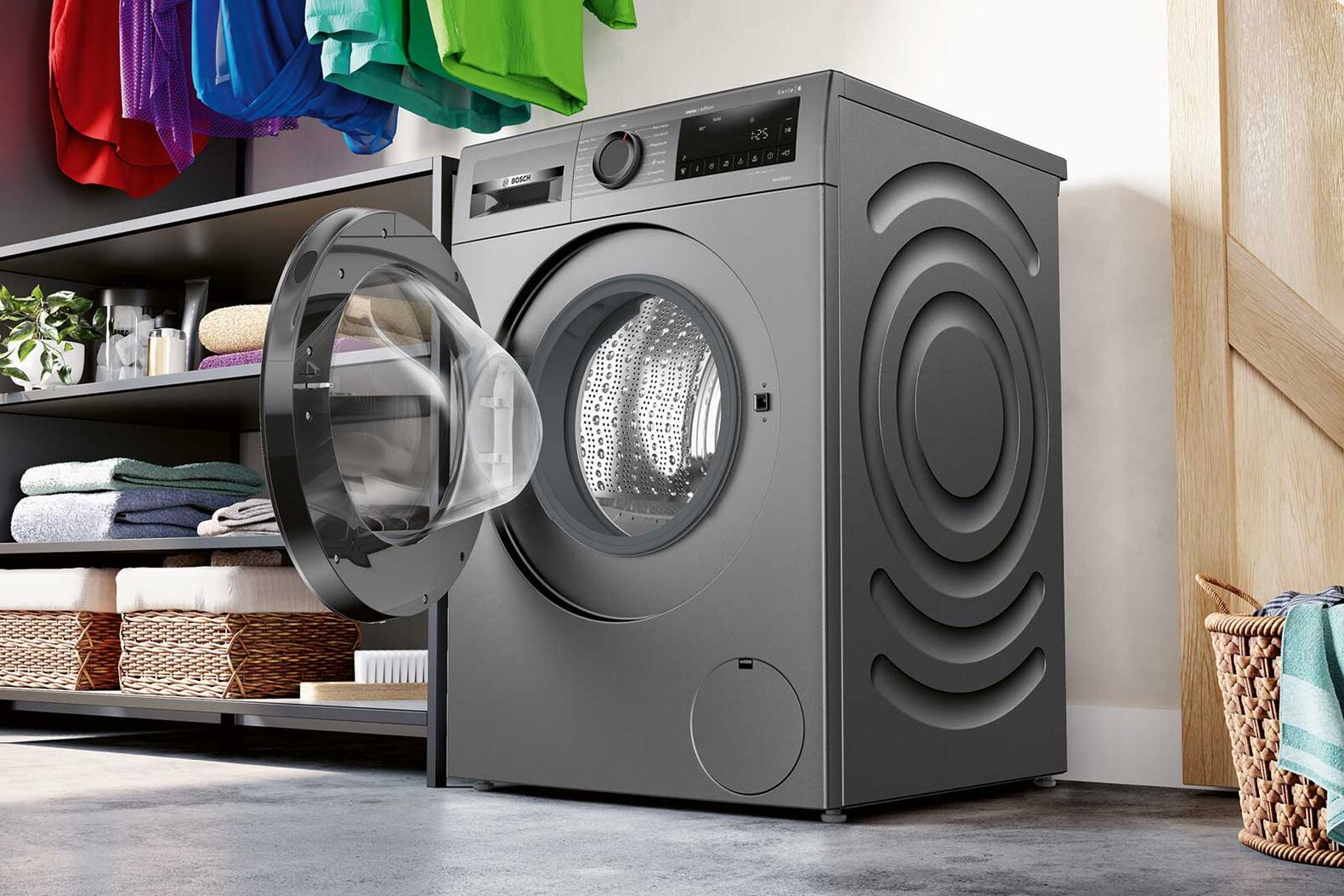 Die Premium-Waschmaschinen der Serie 8 unterbieten den Grenzwert der besten Energieeffizienzklasse A um 20 Prozent. Dieser vorbildliche Wert wird unter anderem durch ein hocheffizientes Wassermanagement erreicht. Zusätzlich spart die Dosierautomatik «i-DOS» Waschmittel. Muss nur wenig Wäsche gewaschen werden? Mit der Funktion «Mini Load Option» ist das problemlos und ohne schlechtes Gewissen möglich. Die verkürzte Waschzeit bei geringer Ladung spart Wasser und Energie. www.bosch-home.com