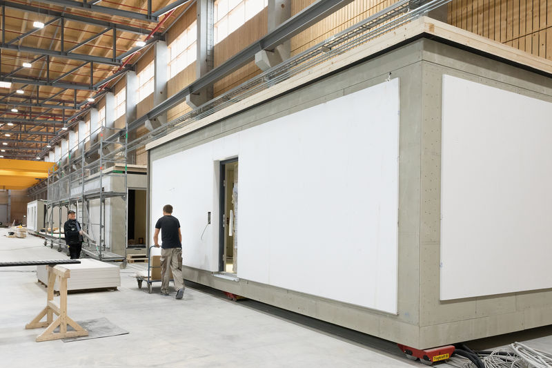 Im Werk werden die «Flying Spaces» vorgefertigt.